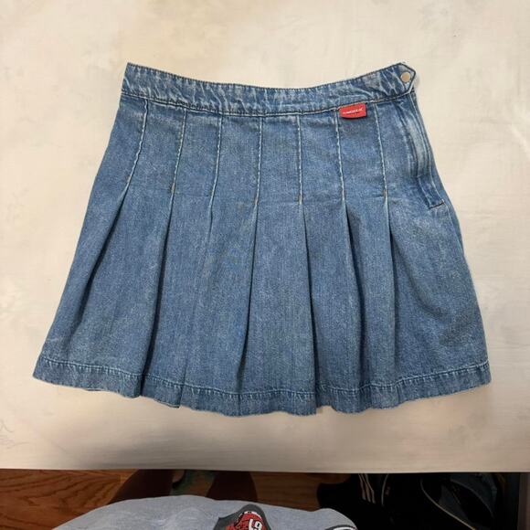 y2k denim pleated mini skirt preppy streetwear retro style - Picture 6 of 6
